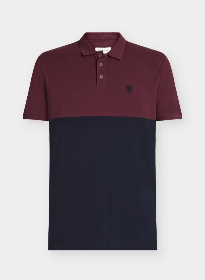 Pier One  Polo T-shirt Noir et Rouge Bordeaux
